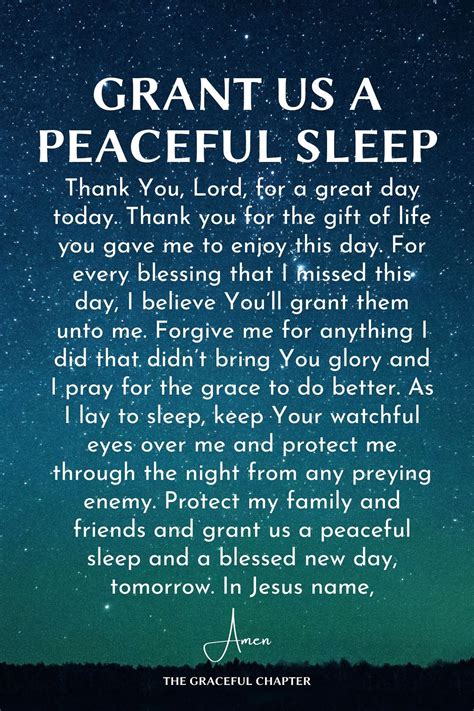 prayers for peaceful night sleep